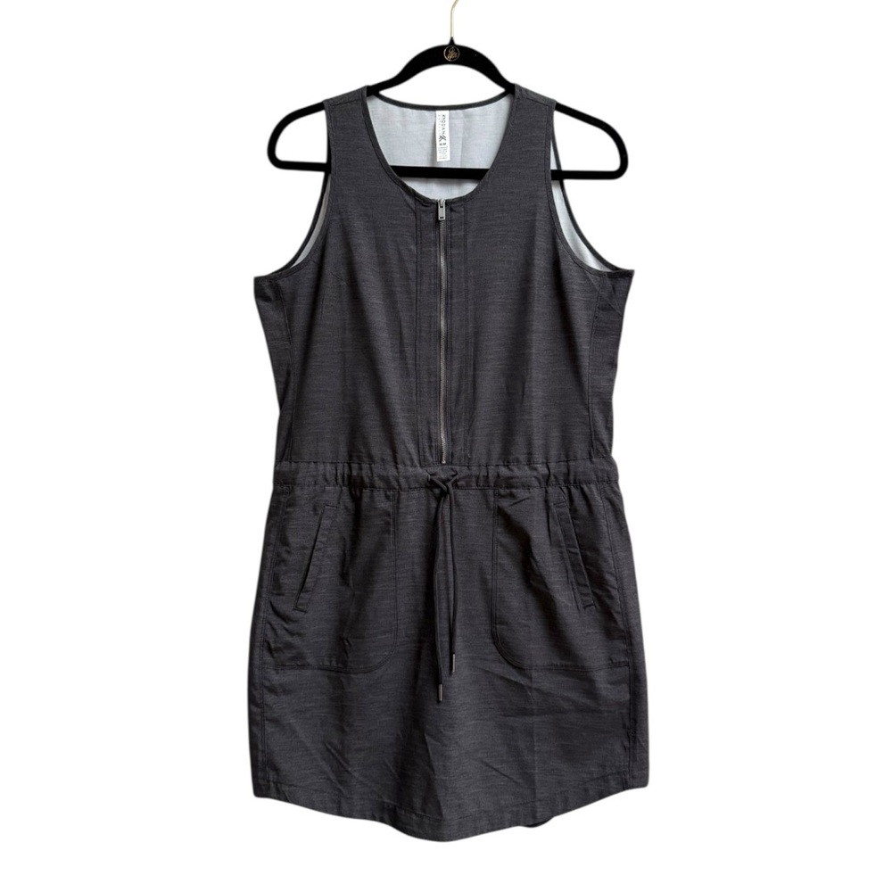 Kyodan Sleeveless Gray Athletic Skort Dress Drawstring Waist Size Med Casual